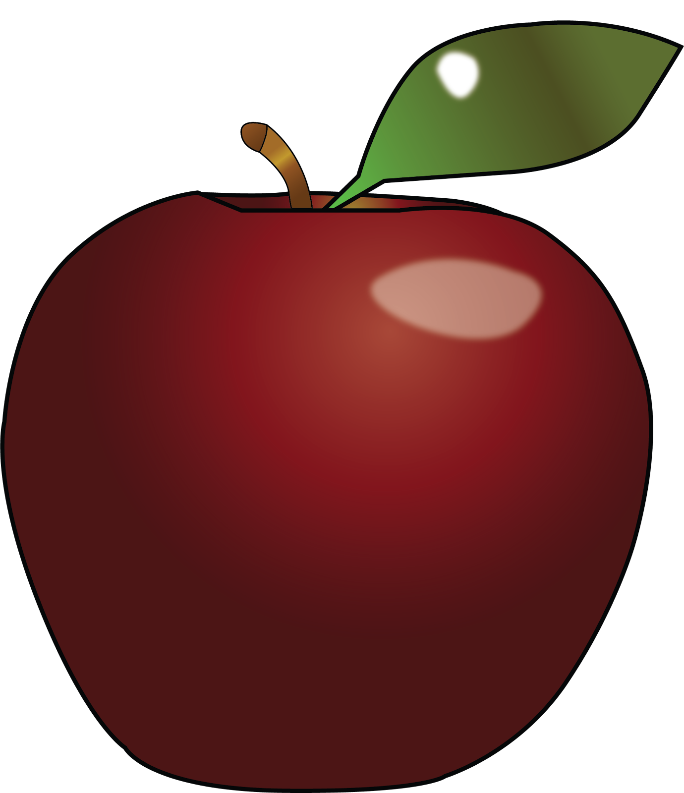 drawing of an apple using gradient blur technique